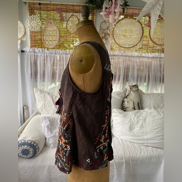 Anthropologie Boho tassel blouse - Picture 4 of 6